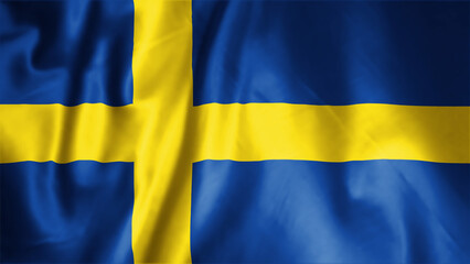 Flag of Sweden, Fabric realistic flag, Sweden Independent Day flag
