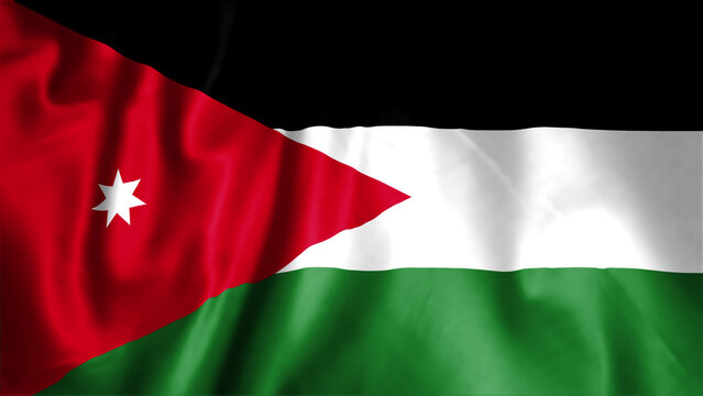 Flag of Jordan, Fabric realistic flag, Jordan Independent Day flag