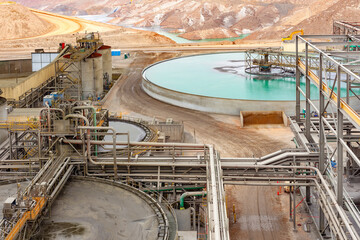 The water treatment facility at a copper mine and processing plant. - obrazy, fototapety, plakaty