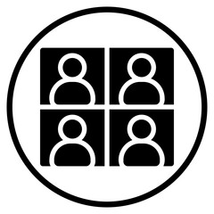 online meeting glyph icon