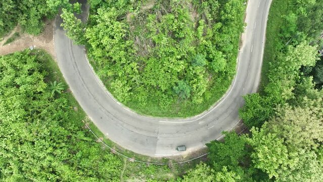 Aerial view of a hilly landscape, Rangamati, Bangladesh.