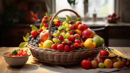 테이블 위 과일상자