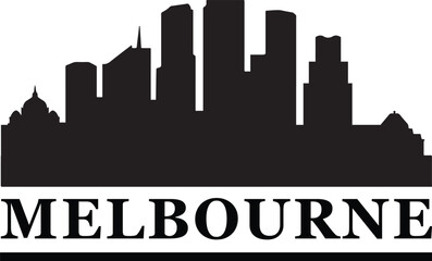 Naklejka premium Melbourne Skyline Vector