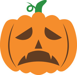 orange halloween pumpkin vector icon