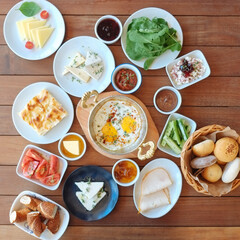 Traditional Turkish breakfast stock photo