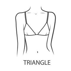Triangle bra on a woman body. Illustration on transparent background