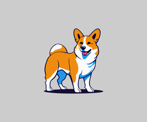 cute welsh corgi puppy illustration vector