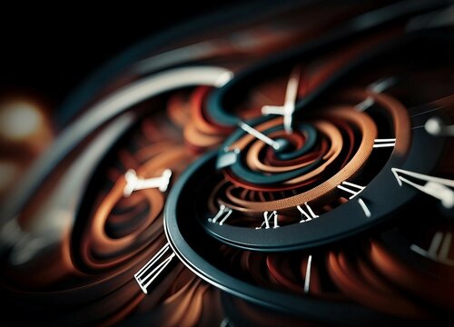 Abstract Artwork The Concept Of Time Swirling Pattern. The Concept Of Fast Time Moving Forward