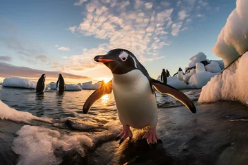 Cercles muraux Antarctique penguins on the beach