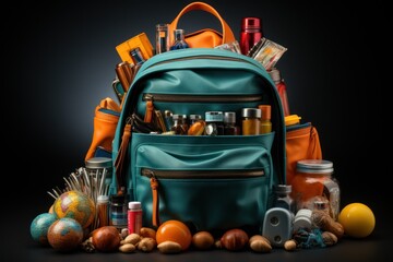 back to school concept,school accessories,school bag