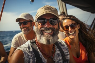 enjoying a summer day on a sailboat