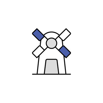 Flour Mill icon design with white background stock illustration