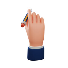 Writing hand gesture 3d illustration