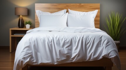 bed with white pillows