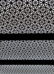 Beautiful geometric pattern and texture of walkway ceiling in Masjid Jamek Mosque