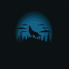 wolf night background