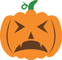 orange halloween pumpkin vector icon