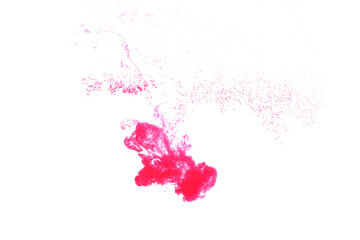 Color dye melt in water on white background,Abstract smoke pattern,Colored liquid dye,Splash paint 