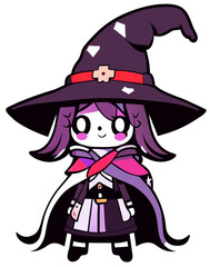 halloween witch with a broom