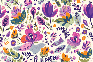Fototapeta na wymiar vector floral seamless pattern with colorful exotic flowers.