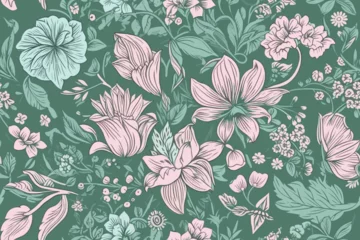 Möbelaufkleber Vector art Floral seamless original pattern in vintage paisley style. Traditional floral pattern for fabric, wallpapers and backgrounds. Ornamental garden Flowers and leaves. © Jahid CF 5327702