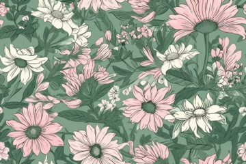 Foto op Plexiglas anti-reflex Vector art Floral seamless original pattern in vintage paisley style. Traditional floral pattern for fabric, wallpapers and backgrounds. Ornamental garden Flowers and leaves. © Jahid CF 5327702