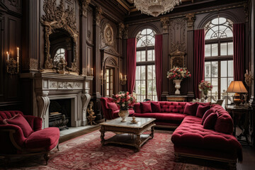 Step into a Luxurious Victorian Era with this Exquisite Living Room Interior Design