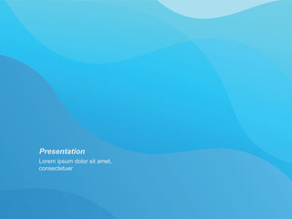blue wave abstract background presentation layout  template design.