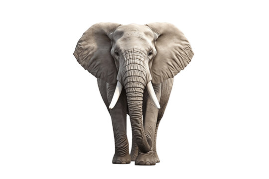 African Elephant Isolated on a Transparent Background PNG. Generative Ai