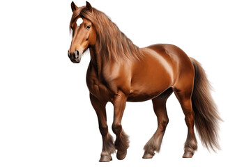 Portrait of a Brown Horse Isolated on a Transparent Background PNG. Generative Ai