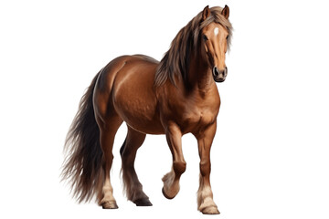 A Beautiful Brown Horse Isolated on a Transparent Background PNG. Generative Ai