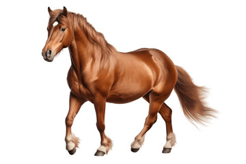Brown Steed Isolated on a Transparent Background PNG. Generative Ai