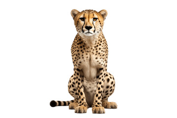 Portrait of a Cheetah Isolated on a Transparent Background PNG. Generative Ai
