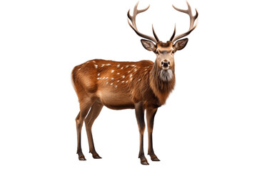 Deer Standing Still Isolated on a Transparent Background PNG. Generative Ai