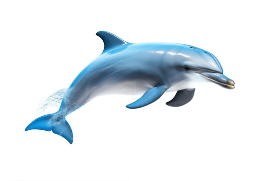 Dolphin Isolated on a Transparent Background PNG. Generative Ai