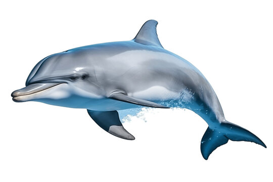 Dolphin Isolated on a Transparent Background PNG. Generative Ai