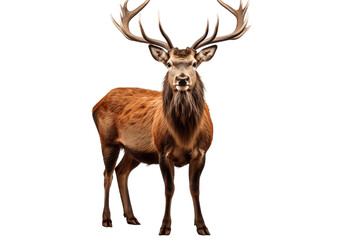 Graceful Elk Isolated on a Transparent Background PNG. Generative Ai