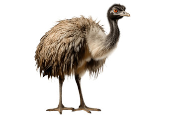 A Stunning Emu Isolated on a Transparent Background PNG. Generative Ai