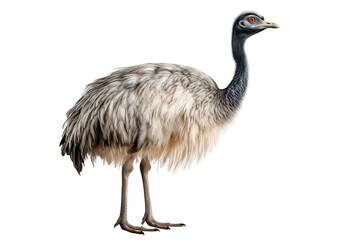Graceful Emu Isolated on a Transparent Background PNG. Generative Ai