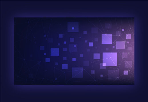 Abstract Ultraviolet Polygonal Lines and Square Pattern Background. Can Be Used as Web Banner Design.