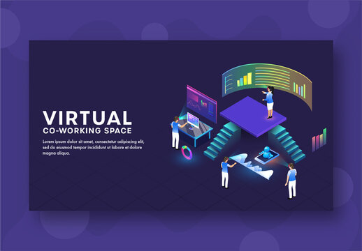 Virtual Co-Working Space Concept Based Landing Page with Business People Analysis Data Through VR Glasses.