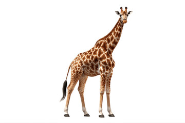 Beautiful Giraffe Isolated on a Transparent PNG Background. Generative Ai