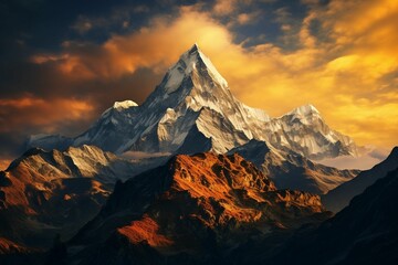 sunrise in the alps mountains