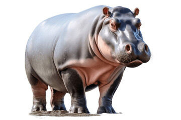Hippopotamus Isolated on a Transparent PNG Background. Generative Ai