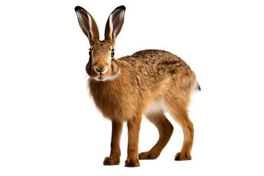 Hare Isolated on a Transparent PNG Background. Generative Ai