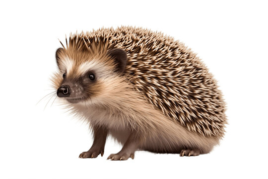 Hedgehog Isolated on a Transparent PNG Background. Generative Ai