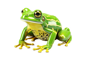 Green Frog Isolated on a Transparent PNG Background. Generative Ai