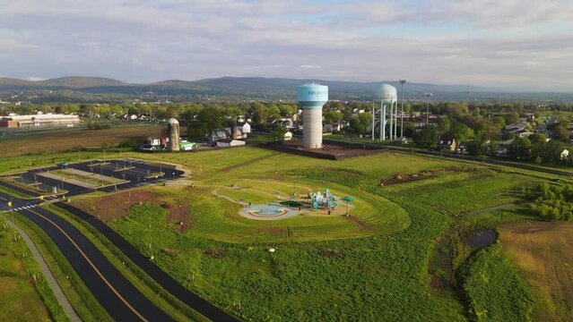 Aerial view of a children playground in Frederick, Maryland, United States.