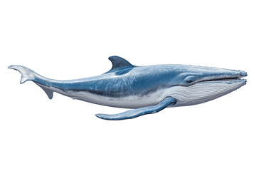 Blue Whale Isolated on a Transparent PNG Background. Generative Ai