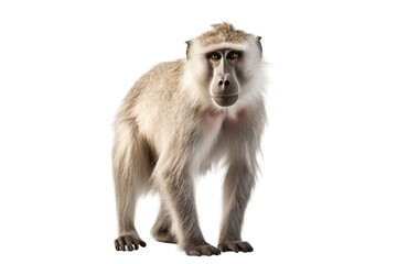 Beautiful Baboon Isolated on a Transparent PNG Background. Generative Ai